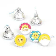 Big Dot of Happiness You Are My Sunshine - Baby Shower or Birthday Party Round Candy Sticker Favors - Labels Fits Chocolate Candy (1 sheet of 108)