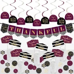 Big Dot of Happiness Elegant Thankful for Friends - Friendsgiving Thanksgiving Party Supplies Decoration Kit - Decor Galore Party Pack - 51 Pieces