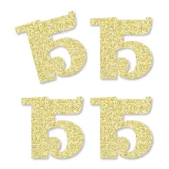 Big Dot of Happiness Gold Glitter 15 - No-Mess Real Gold Glitter Cut-Out Numbers - 15th Birthday Party Confetti - Set of 24
