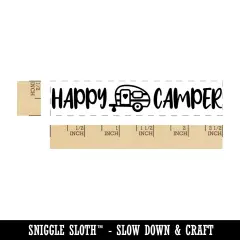 Cute Sweet Happy Camper Rectangle Rubber Stamp for Stamping Crafting