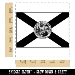 Florida State Flag Square Rubber Stamp for Stamping Crafting