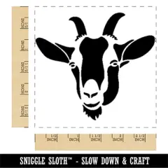 Toggenburg Goat Face Square Rubber Stamp for Stamping Crafting