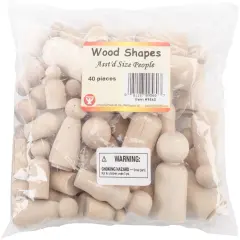 Hygloss Wood People 40/Pkg-Assorted Shapes & Sizes