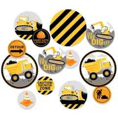 Big Dot of Happiness Dig It - Construction Party Zone - Baby Shower or Birthday Party Giant Circle Confetti - Party D&eacute;cor - Large Confetti 27 Count