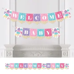 Big Dot of Happiness Scoop Up the Fun - Ice Cream - Sprinkles Baby Shower Bunting Banner - Party Decorations - Welcome Baby