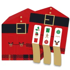 Big Dot of Happiness Jolly Santa Claus - Christmas Party Game Pickle Cards - Pull Tabs 3-in-a-Row - Set of 12