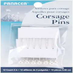Panacea Corsage Pins 2" 12/Pkg-Pearl White