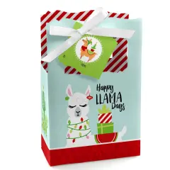 Big Dot of Happiness Fa La Llama - Christmas and Holiday Party Favor Boxes - Set of 12