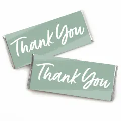 Big Dot of Happiness Sage Green Elegantly Simple - Candy Bar Wrapper Guest Party Favors - Set of 24