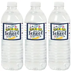 Big Dot of Happiness Back to School - First Day of School Classroom Decorations and Water Bottle Sticker Labels - Set of 20