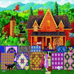 Sunsout Morning Day Quilt 1000 pc Mothers Day Jigsaw Puzzle 38844