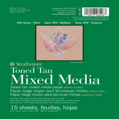 Strathmore Toned Mixed Media Paper - Toned Tan 6"X8"-15 Sheets