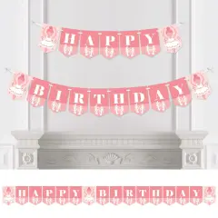Big Dot of Happiness Tutu Cute Ballerina - Ballet Birthday Party Bunting Banner - Birthday Party Decorations - Happy Birthday