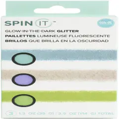 We R Spin It Glitter 3/Pkg-Glow-In-The-Dark
