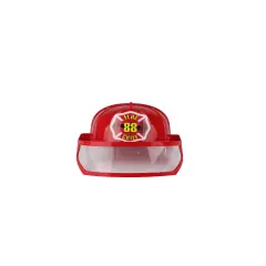 Child's Red Firefighter Hat With Eye Shield Costume Accessory