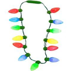16" Large Light-up Christmas Tree Light Bulbs Necklace Costume Accessory