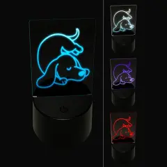 Dachshund Sleeping Wiener Dog 3D Illusion LED Night Light Sign Nightstand Desk Lamp