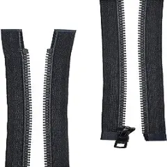 ZipperStop Wholesale Authorized Distributor YKK 32" Vislon Zipper ~ YKK #5 Molded Plastic ~ Separating - 580 Black (1 Zipper/ Pack)
