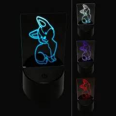 Pembroke Welsh Corgi Sitting Dog 3D Illusion LED Night Light Sign Nightstand Desk Lamp