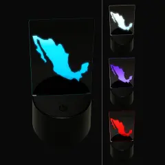 Mexico Country Solid 3D Illusion LED Night Light Sign Nightstand Desk Lamp