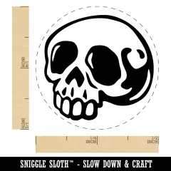 Creepy Skull Halloween Self-Inking Rubber Stamp for Stamping Crafting Planners Black