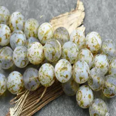 *8* 12mm Matte Pale Blue Travertine Round Druk Beads