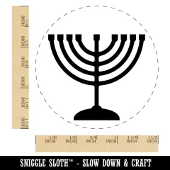 Menorah Hanukkah Self-Inking Rubber Stamp for Stamping Crafting Planners Black