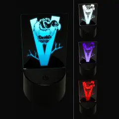 Animal Alphabet Letter V for Vulture 3D Illusion LED Night Light Sign Nightstand Desk Lamp