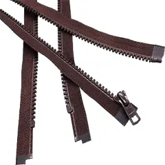25" Vislon Zipper ~ YKK #5 Molded Plastic Sport Zipper ~ Separating - 917 Dark Chocolate Brown (1 Zipper/Pack)