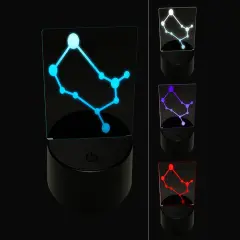Gemini Zodiac Star Constellations 3D Illusion LED Night Light Sign Nightstand Desk Lamp