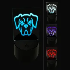 Boxer Dog Head 3D Illusion LED Night Light Sign Nightstand Desk Lamp