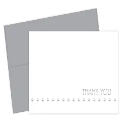 Great Papers! Silver Foil Lotsa Dots Thank You Note Card, 4.875" x 3.375" (folded), 25 cards/25 envelopes