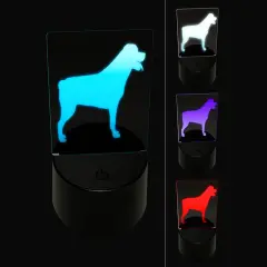 Rottweiler Dog Solid 3D Illusion LED Night Light Sign Nightstand Desk Lamp