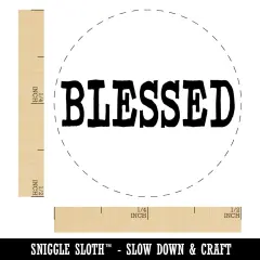 Blessed Text Self-Inking Rubber Stamp for Stamping Crafting Planners Brown