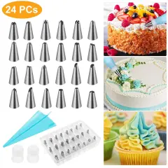 Eggracks by Global Phoenix 24Pcs Cake Decorating Supplies kit Stainless Steel DIY Baking Supplies Icing Tips
