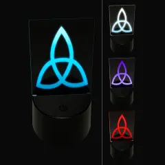 Triquetra Symbol Solid 3D Illusion LED Night Light Sign Nightstand Desk Lamp