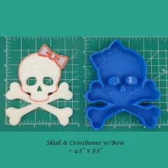 Skull & Crossbones with Bow Silicone Freshie Mold