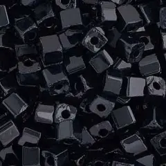 John Bead Square Czech Glass Seed Beads, 500g Opaque Black