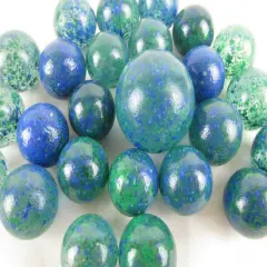 25 Glass Marbles EARTH Green/Blue Speckled game pack Shooter