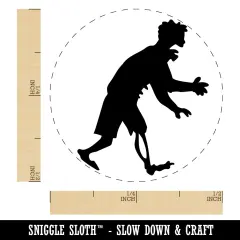 Shambling Zombie Monster Halloween Self-Inking Rubber Stamp Ink Stamper for Stamping Crafting Planners Black