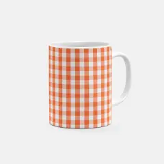 Orange Gingham Mug