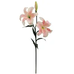 12-Pack Pink & White Tiger Lily Stems with 2 Silk Flowers - Lifelike Floral Accents for Home D&eacute;cor & Arrangements - Elegant Touch, Floral Home by Artificial Flowers