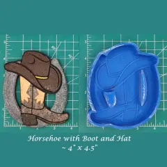 Horseshoe with Boot and Hat Silicone Freshie Mold
