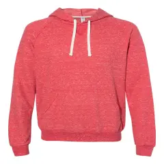 JERZEES&reg; Snow Heather French Terry Raglan Hooded Sweatshirt Red