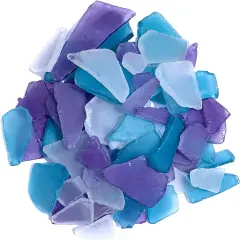 Sea Glass 11oz Purple Caribbean Blue and White Tumbled Sea Glass Decor Bulk Seaglass Pieces for Beach Wedding Decor and Crafts