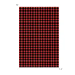 Happy Crafters Buffalo Plaid 11.8" x 18" Sheet Black and Red
