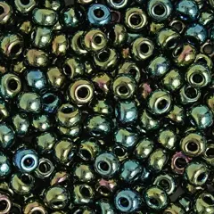John Bead 2/0 Opaque Czech Glass Seed Beads, 500g Green Iris