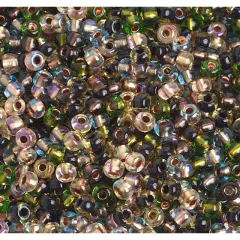 John Bead 6/0 Colorlined Czech Glass Seed Beads, 500g Earthtone