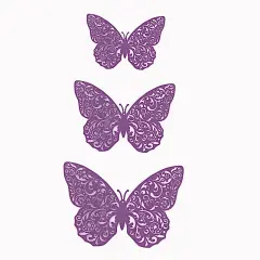 12 pcs 3D Wall Decals Purple