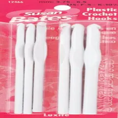 Susan Bates Luxite Plastic Crochet Hook Set-Sizes F5 To K10.5